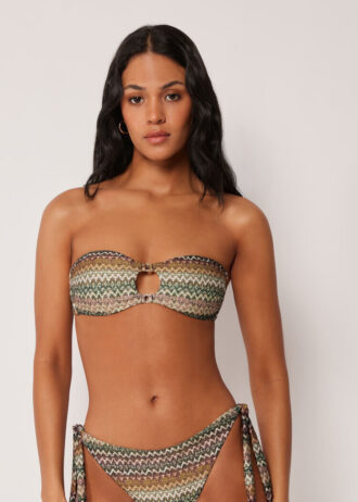 Bandeau-bikinitopp, elegant etnisk