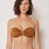 Bandeau-bikinitopp i glansig satin