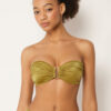 Bandeau-bikinitopp i glansig satin