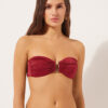 Bandeau-bikinitopp i glansig satin