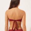 Bandeau-bikinitopp i glansig satin