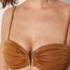 Bandeau-bikinitopp i glansig satin