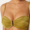 Bandeau-bikinitopp i glansig satin