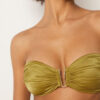 Bandeau-bikinitopp i glansig satin