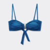Bandeau-bikinitopp i glansig satin