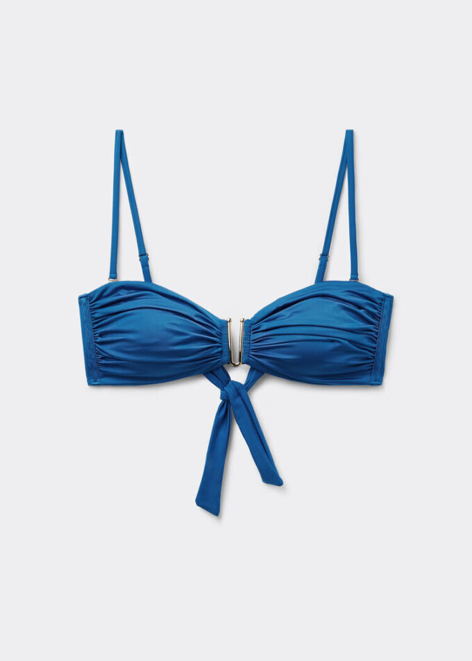Bandeau-bikinitopp i glansig satin