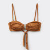 Bandeau-bikinitopp i glansig satin