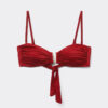 Bandeau-bikinitopp i glansig satin