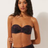 Bandeau-bikinitopp mörk animalier