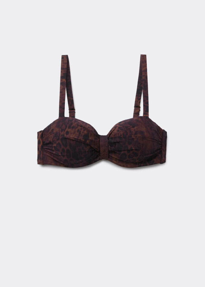 Bandeau-bikinitopp mörk animalier