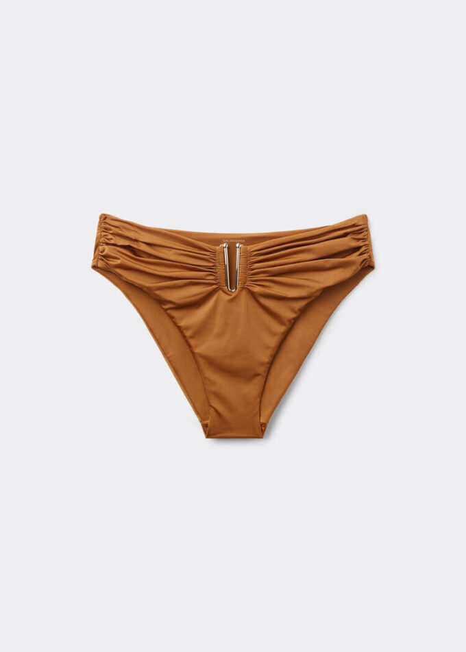 Bikinibotten med hög midja i glansig satin Bikinibotten med hög midja i glansig satin