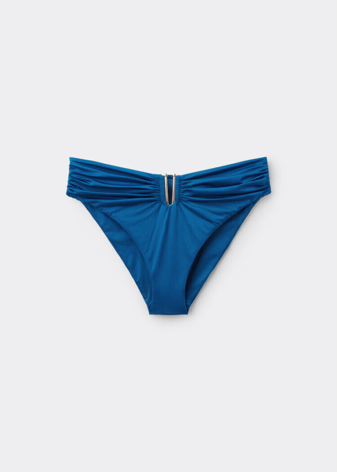Bikinibotten med hög midja i glansig satin Bikinibotten med hög midja i glansig satin