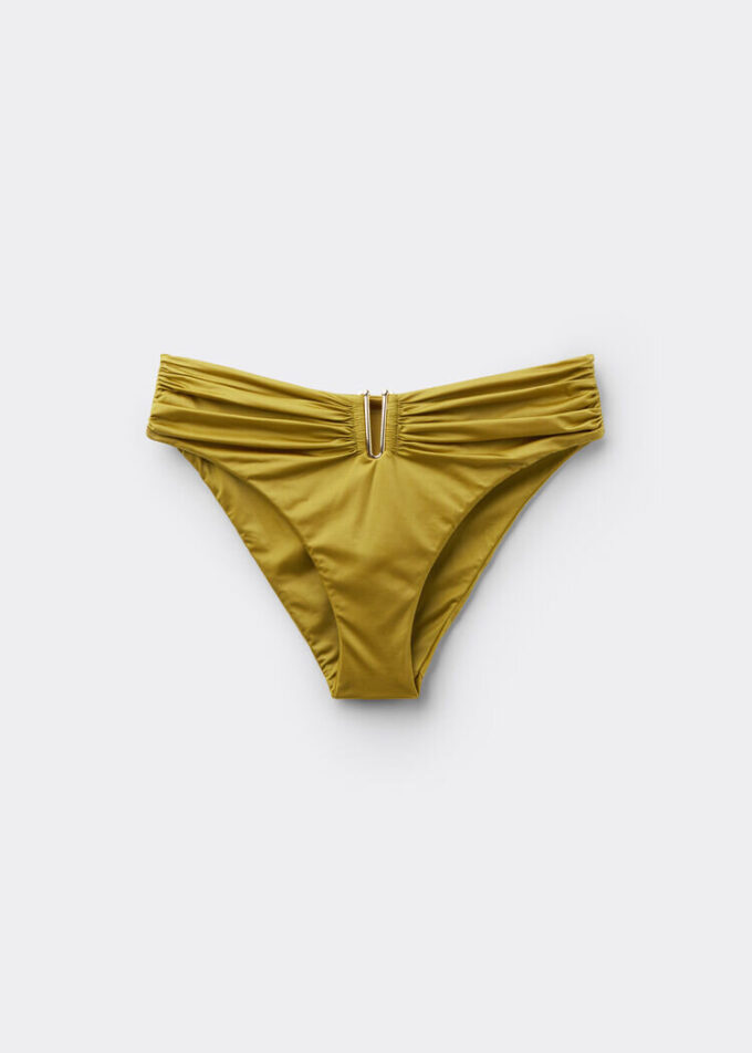Bikinibotten med hög midja i glansig satin Bikinibotten med hög midja i glansig satin