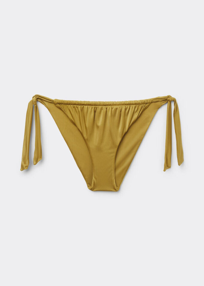 Bikinitrosor med knytband i sidan, glansigt satin