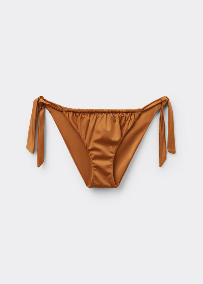 Bikinitrosor med knytband i sidan, glansigt satin
