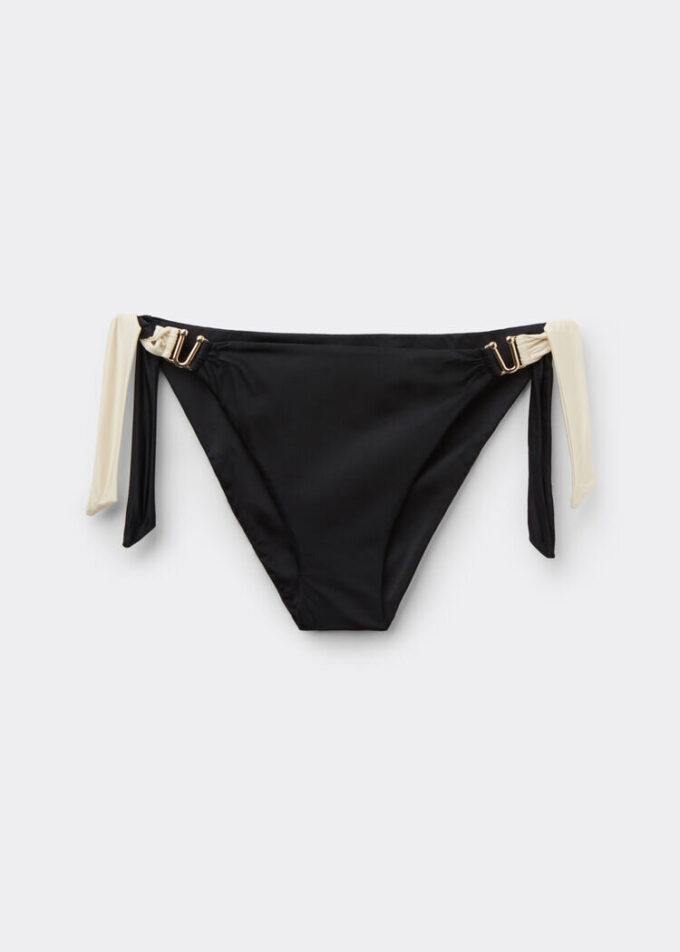 Bikiniunderdel med knytband, elegant tvåfärgad