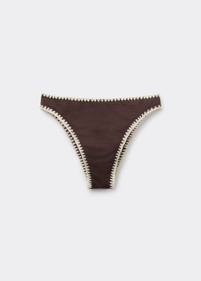Brasilianska bikinitrosor med hög midja, tvåfärgad broderi