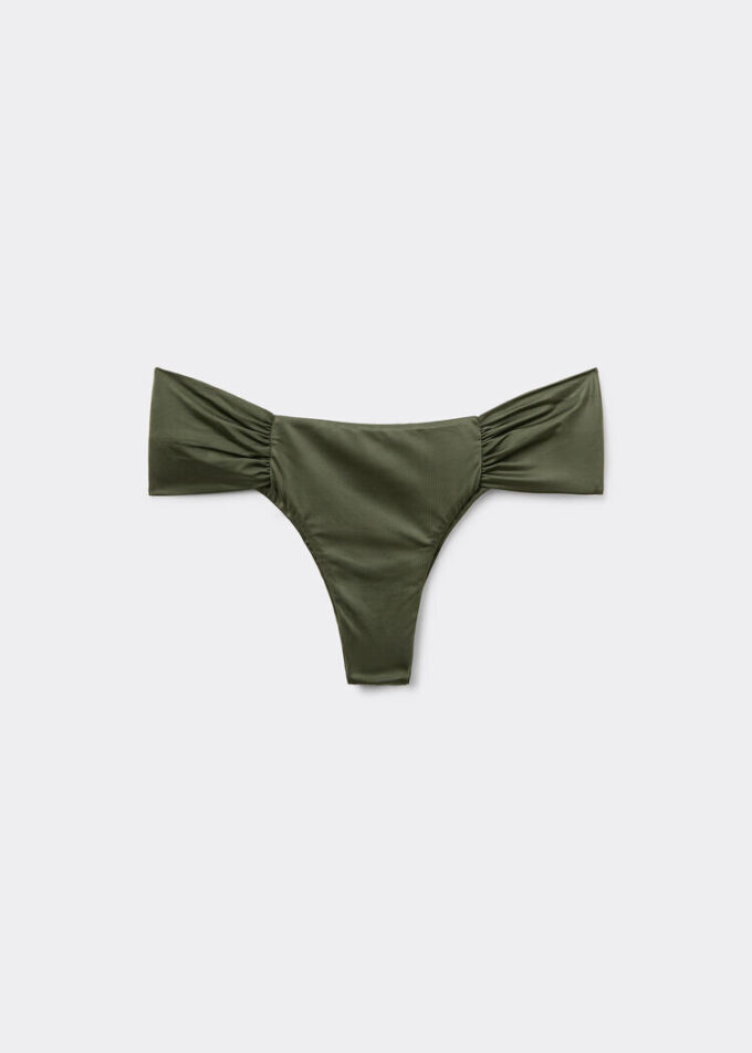 Draperad Brasilia-bikinitrosor i glänsande satin Draperad Brasilia-bikinitrosor i glänsande satin