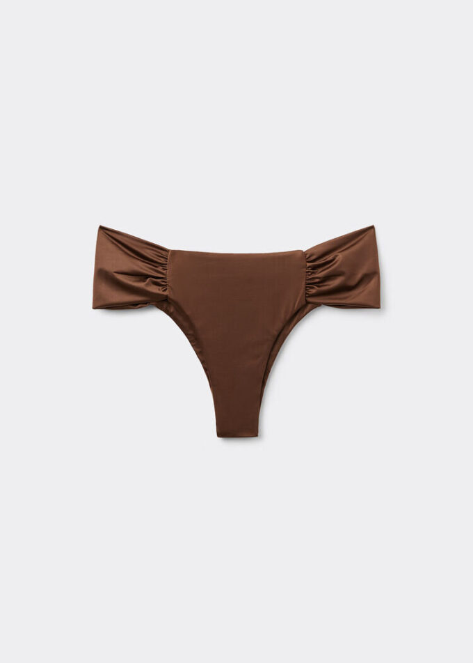 Draperad Brasilia-bikinitrosor i glänsande satin Draperad Brasilia-bikinitrosor i glänsande satin
