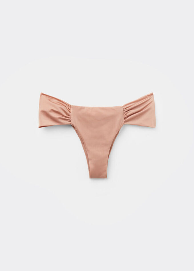 Draperad Brasilia-bikinitrosor i glänsande satin Draperad Brasilia-bikinitrosor i glänsande satin