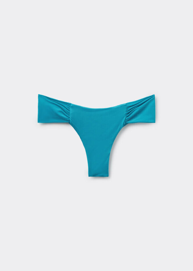 Draperad Brasilia-bikinitrosor i glänsande satin Draperad Brasilia-bikinitrosor i glänsande satin