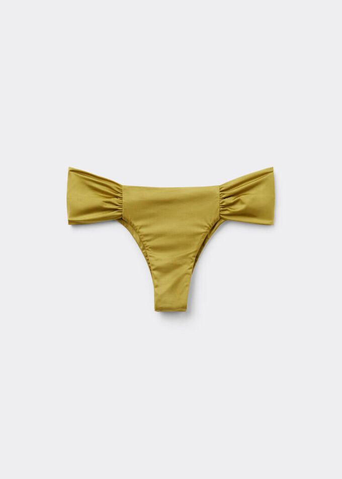 Draperad Brasilia-bikinitrosor i glänsande satin Draperad Brasilia-bikinitrosor i glänsande satin