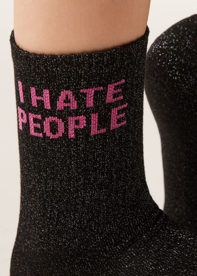 Glitterstrumpor med text Glitterstrumpor med text