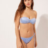 Graderad vadderad bandeau-bikinitopp i glänsande satin