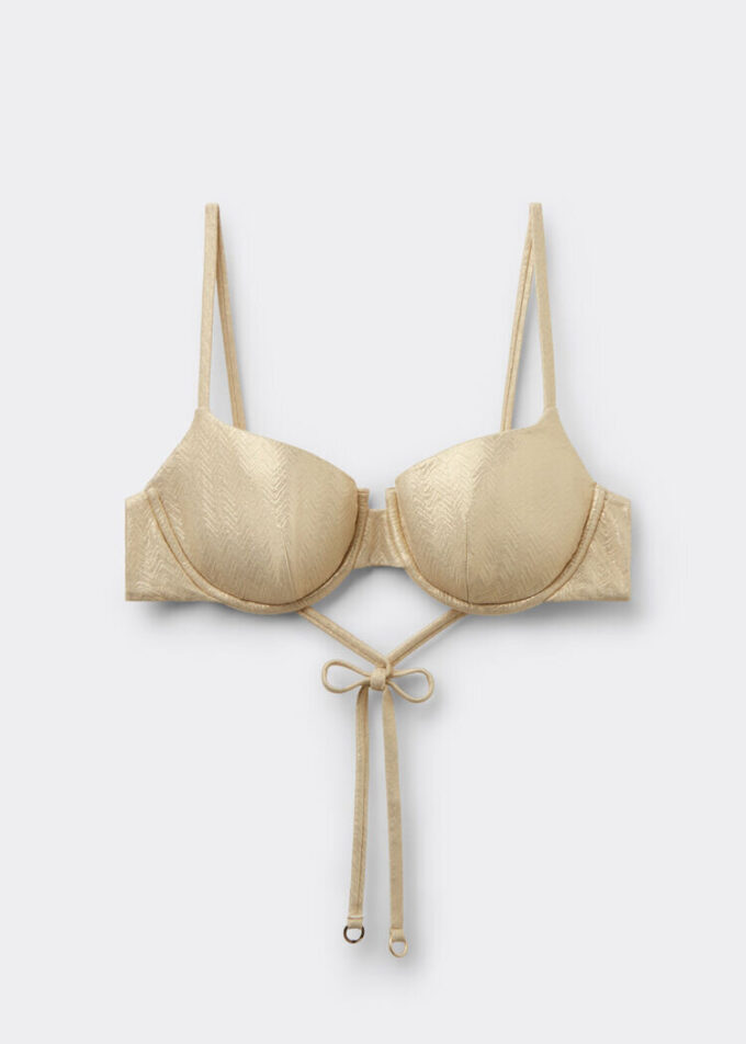 Push-up-bikinitopp Gold Waves Push-up-bikinitopp Gold Waves
