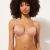 Push-up-bikinitopp i glänsande satin