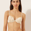 Push-up-bikinitopp i glänsande satin