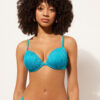 Push-up-bikinitopp i glänsande satin