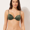 Push-up-bikinitopp i glänsande satin