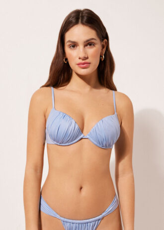 Push-up-bikinitopp i glänsande satin