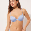 Push-up-bikinitopp i glänsande satin