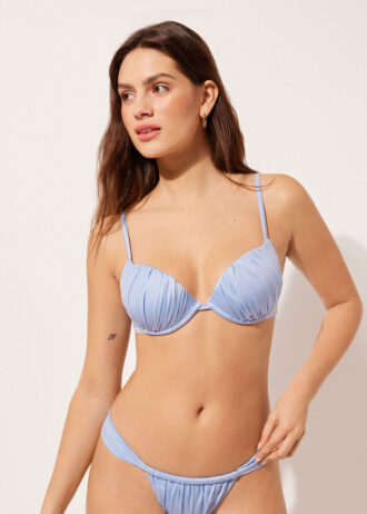 Push-up-bikinitopp i glänsande satin