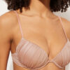 Push-up-bikinitopp i glänsande satin