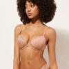 Push-up-bikinitopp i glänsande satin