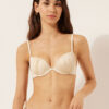 Push-up-bikinitopp i glänsande satin