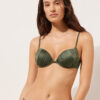 Push-up-bikinitopp i glänsande satin