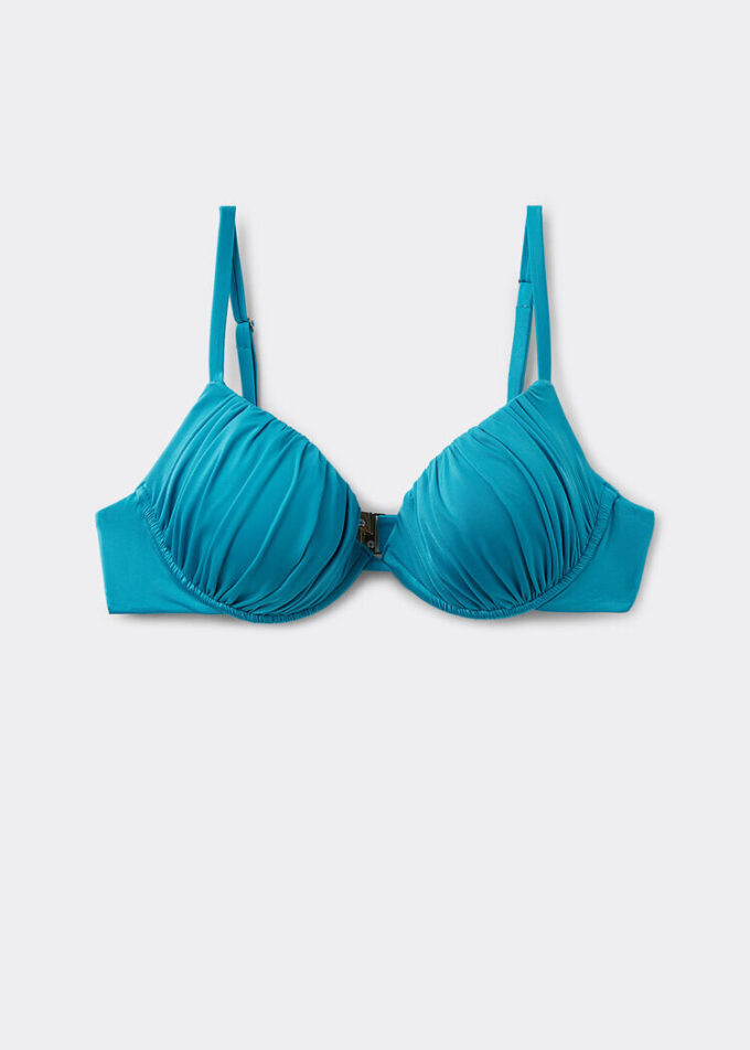 Push-up-bikinitopp i glänsande satin