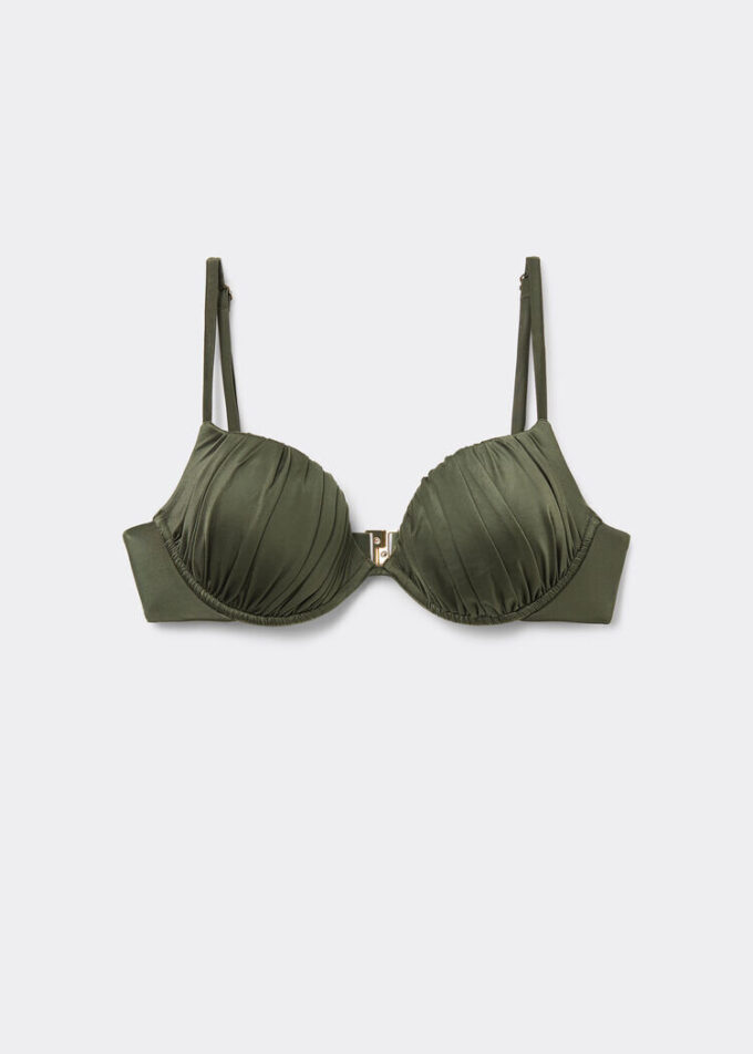 Push-up-bikinitopp i glänsande satin