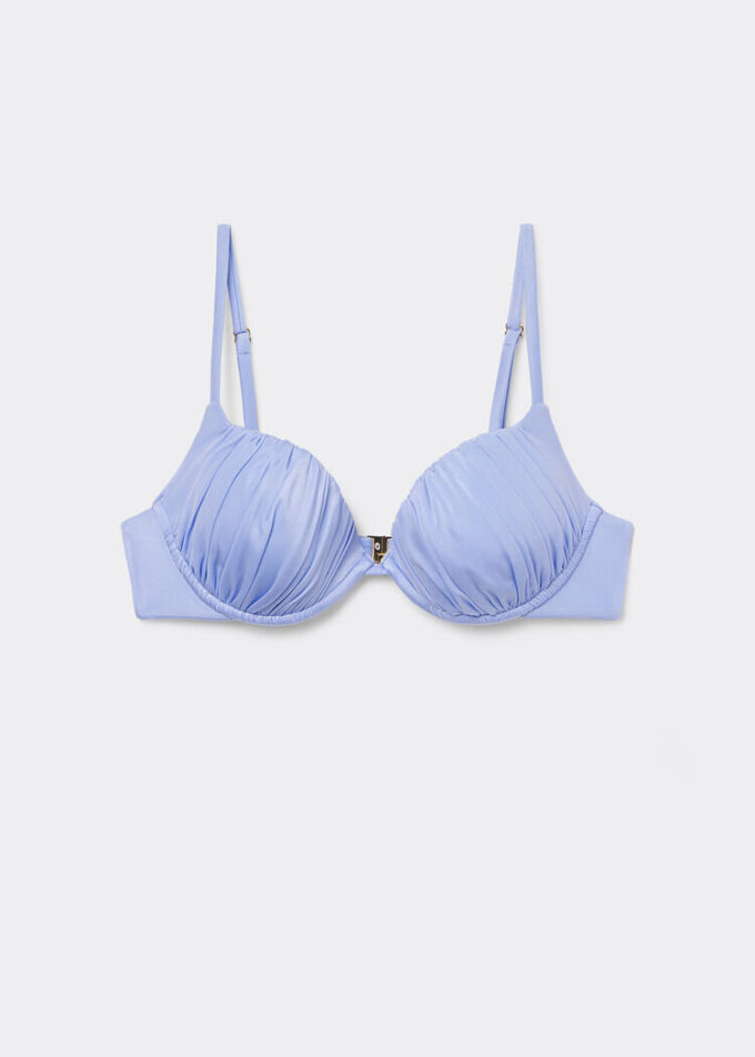 Push-up-bikinitopp i glänsande satin