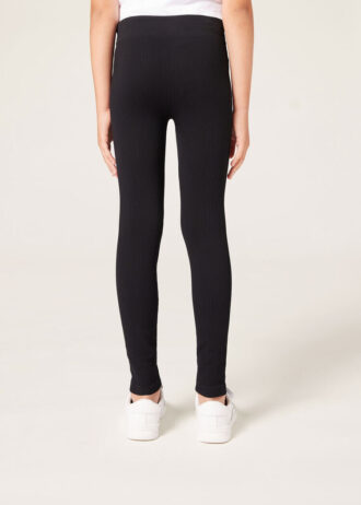 Ribbade leggings för flickor