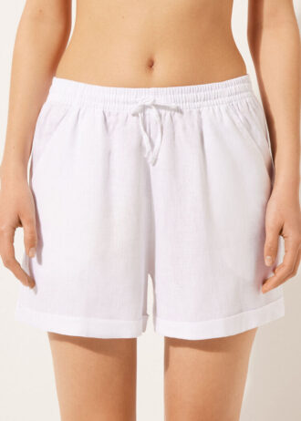 Shorts i linne och viskos