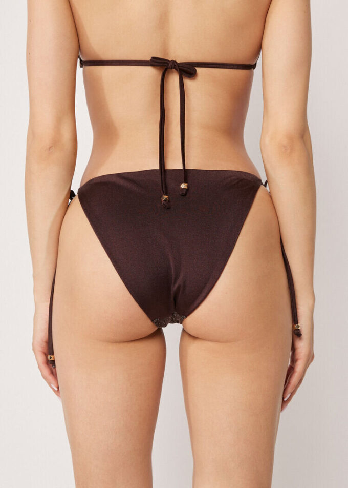 Stringbikinibotten Brown Glitter Stringbikinibotten Brown Glitter