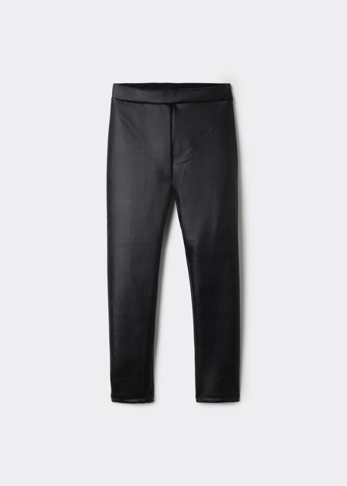 Thermal leggings för flickor med Leather Effect-look