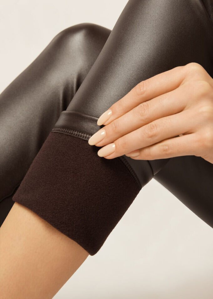 Thermal leggings i konstläder Thermal leggings i konstläder