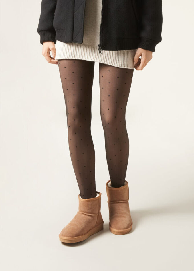 Thermal Tights med 30 denier och genomskinlig effekt