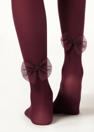 Tights för flickor med rosett